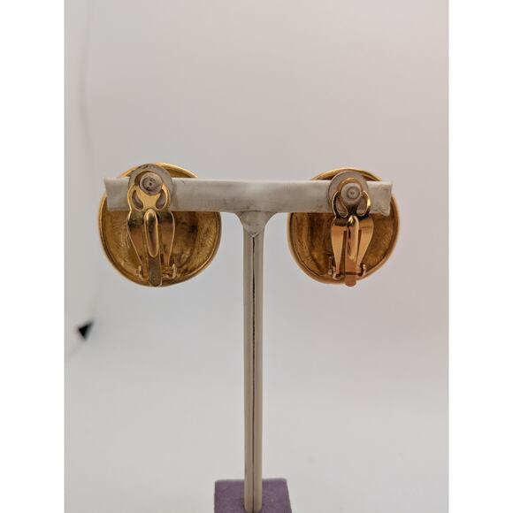 Givenchy 1970’s Modernist Three Dimensional Matte Gold Highlight Earrings - Picture 3 of 5
